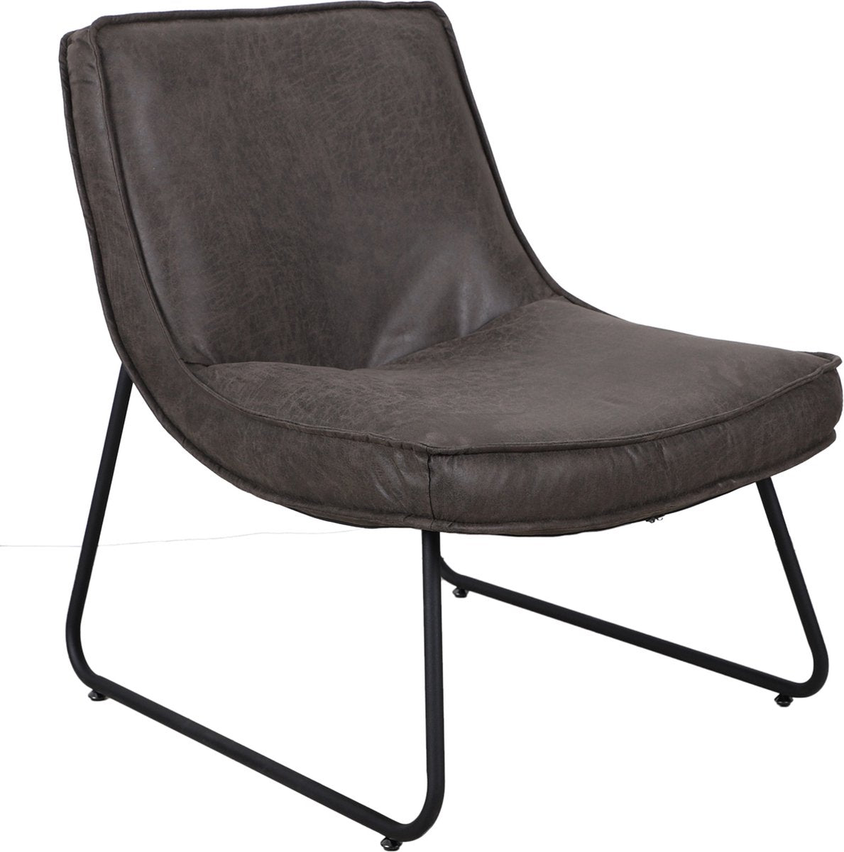 Happyment Relaxstoel Modern - Woonkamer - Fauteuil antraciet - Met armleuning