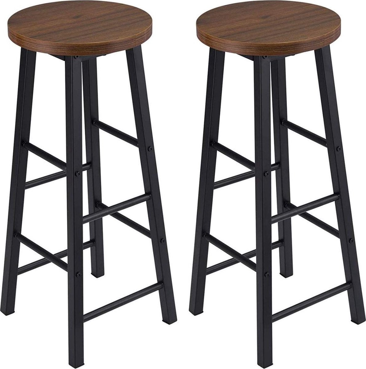 Barkrukken - Zithoogte 71cm - Donkerbruin - Set van 2 - Zonder rugleuning