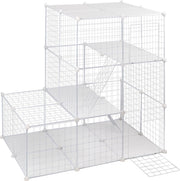 Happyment Knaagdierenren Diva - Ren hoog - Verstelbaar - Voor binnen - Kattenren - Dierenren - Puppyren - Kleine dieren - Kittens - Wit - 75x110x110cm