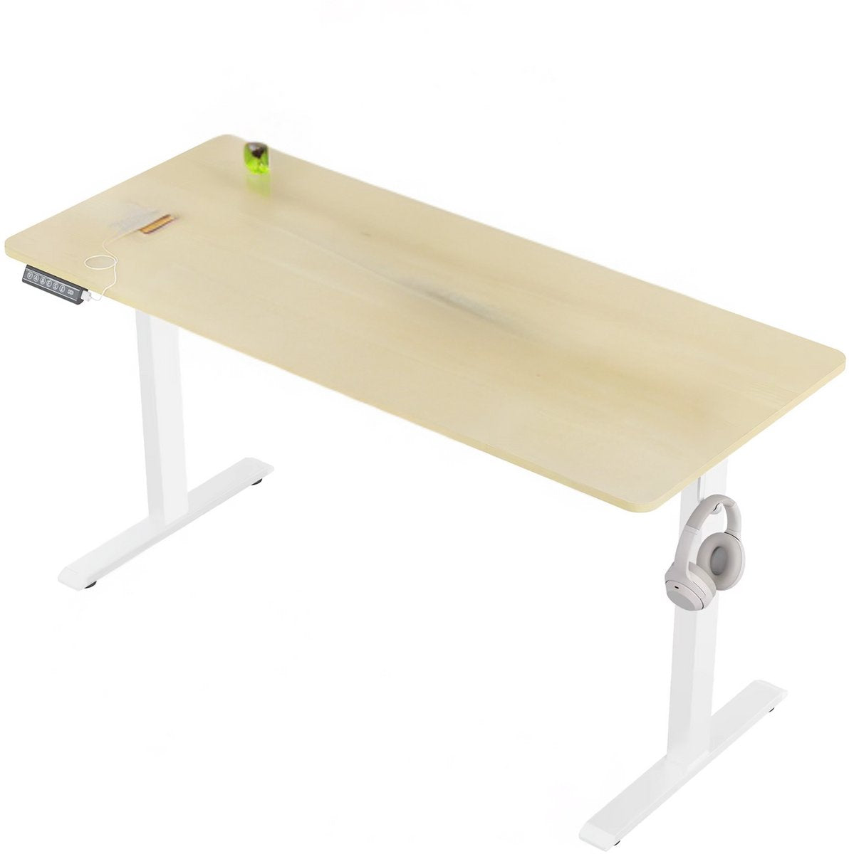 Elektrisch Sta-Bureau - Voor Thuis of Kantoor - In Hoogte Verstelbaar Ergonomisch Computerbureau met USB-Oplaadpoort en Geheugenfunctie - Color: 140x60cm Oak