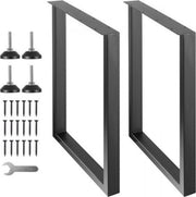 Tafelpoten - Set van 2 - Metaal zwart - Meubelpoten - Vierkant - Tafelonderstel - Tafelframe