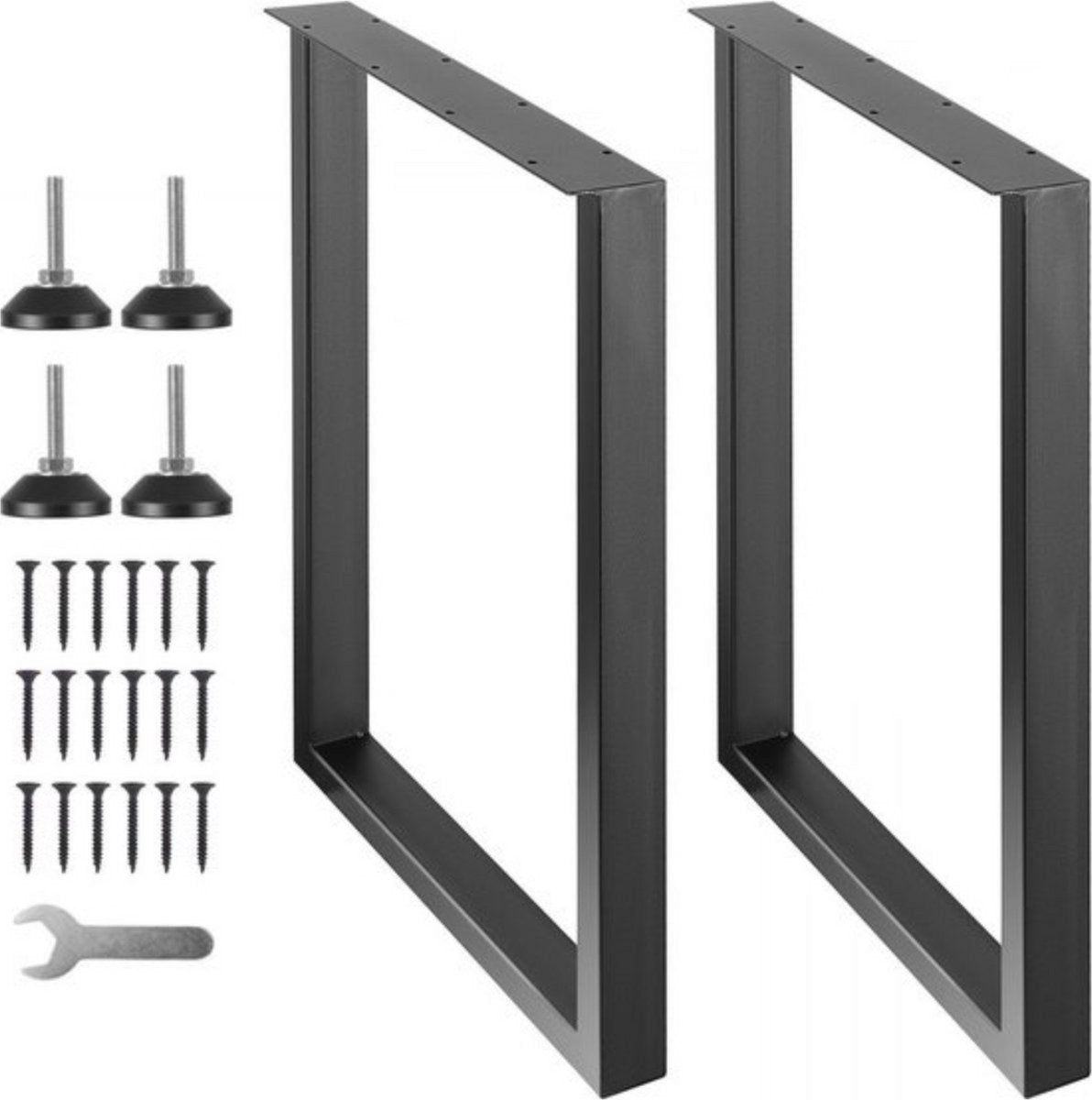 Tafelpoten - Set van 2 - Metaal zwart - Meubelpoten - Vierkant - Tafelonderstel - Tafelframe