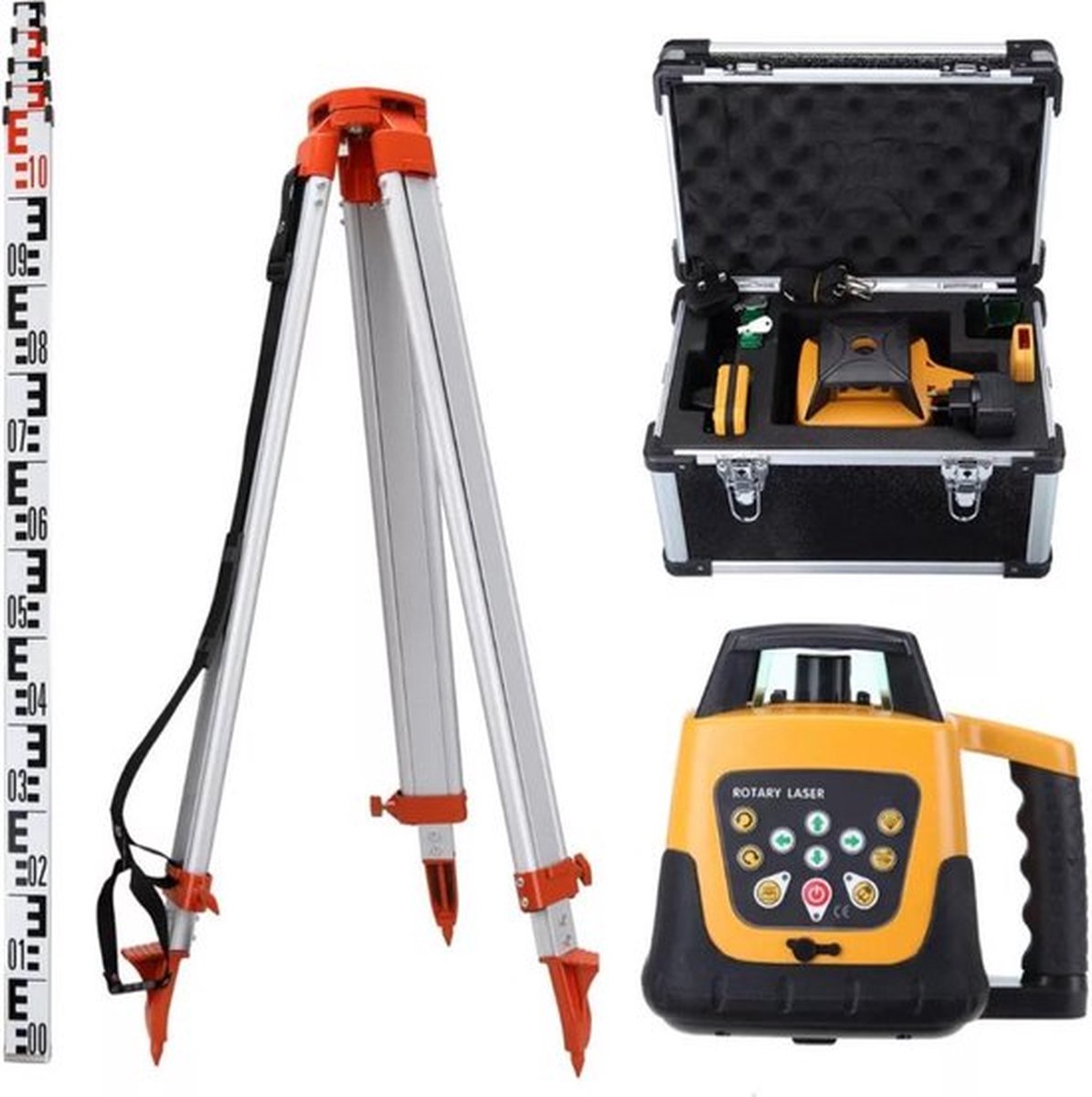 Happyment Zelfnivellerende laser PRO - Roterende bouw laser - Waterpas laser SET - 360 graden laser - Rotary lijnlaser - Laserwaterpas - Professional - Professioneel - Complete set - Bouw - Hovenier - Installatie techniek - Timmerman