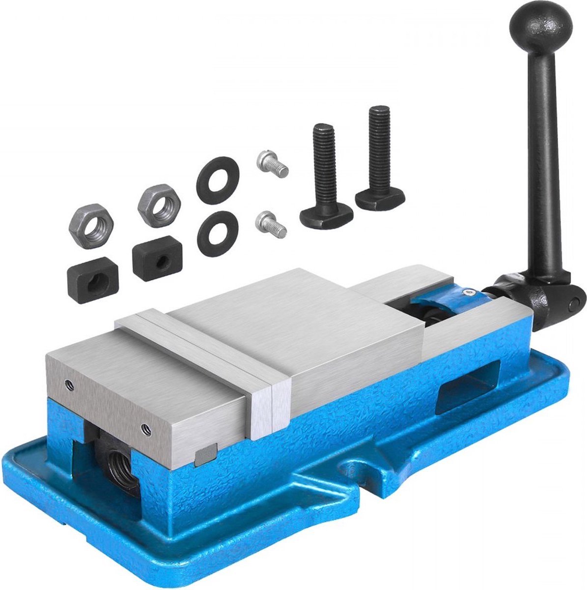 Bankschroef PRO - Bekbreedte 80 mm - Staal - Hoge Precisie - Blauw