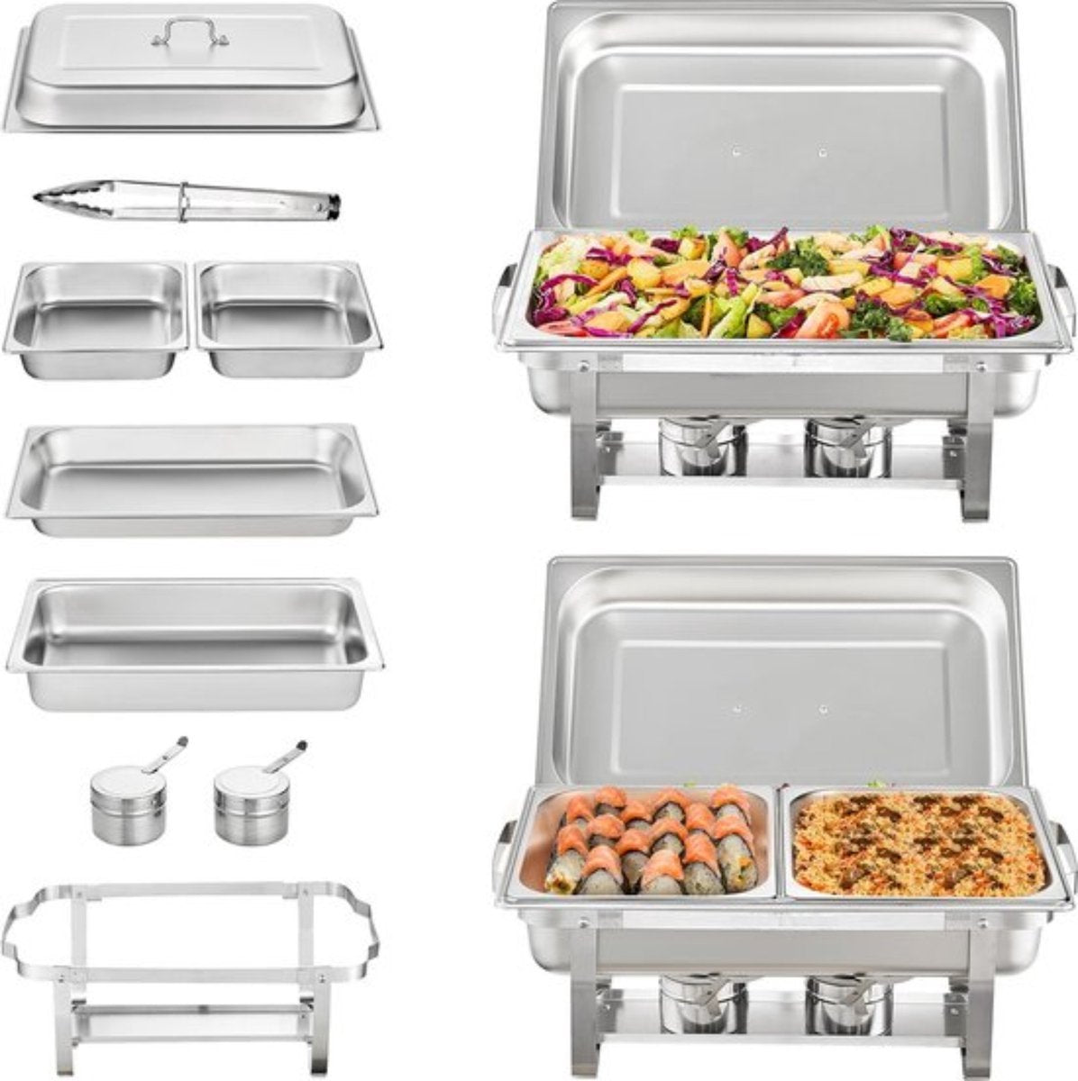 Luxe buffetwarmer - Warmhoudschalen - Warmhoudbakken - Buffet - RVS