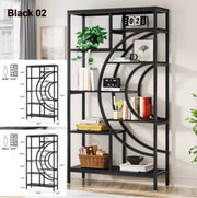 Boekenkast Stellar - Zwart - Boekenrek - 5 lagen - Woonkamer, slaapkamer en kinderkamer - Hout - 175cm