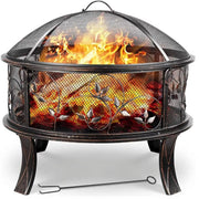 Vuurkorf Tavien met vonkenscherm - 69cm - Voor buiten - Vuurschaal - BBQ - Tuinhaard - Sfeerhaard