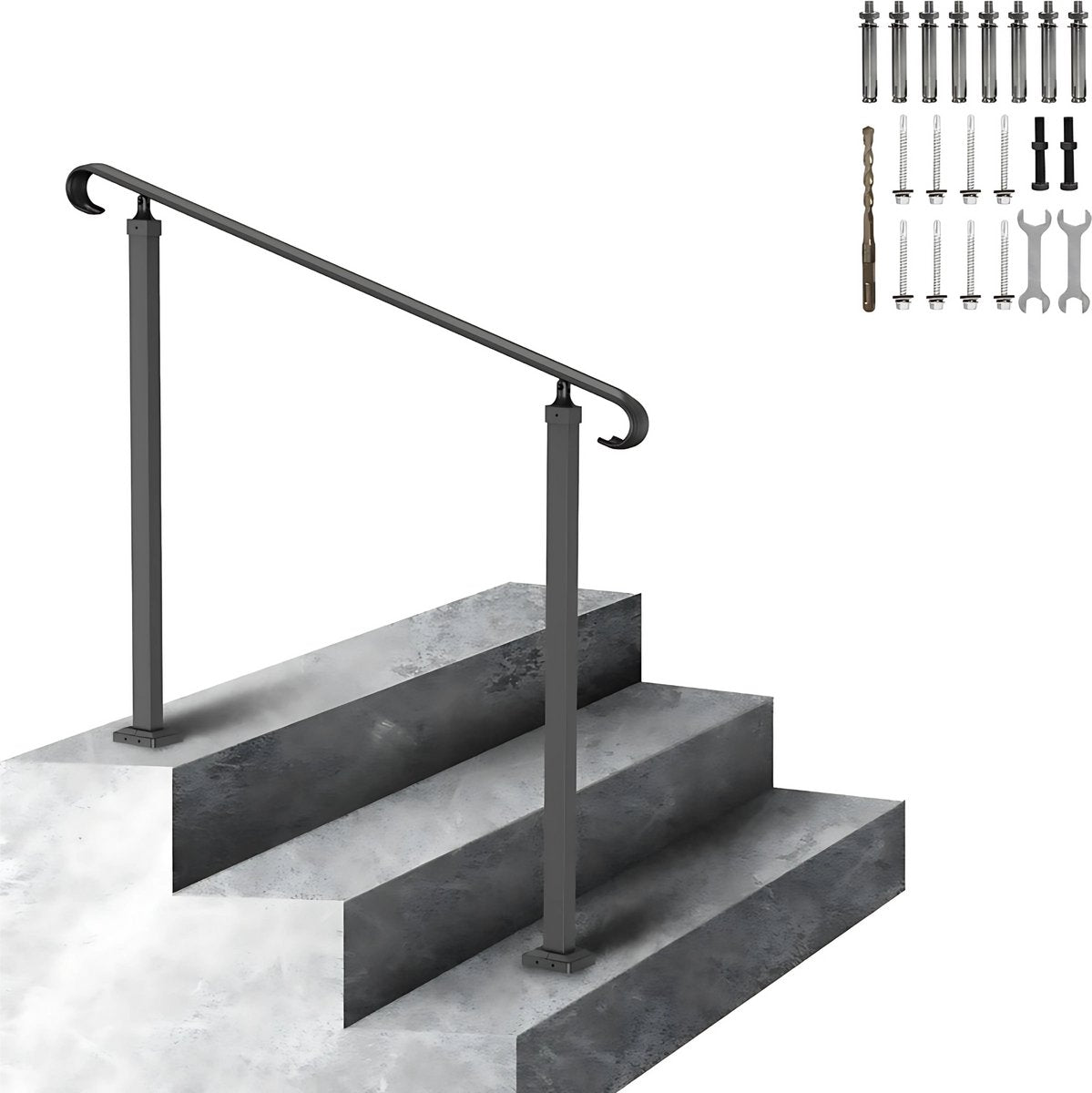 Trapleuning deluxe - Balustrade - Houders - Leuningen voor Trappen - Staal - Met trapleuninghouders - 212CM