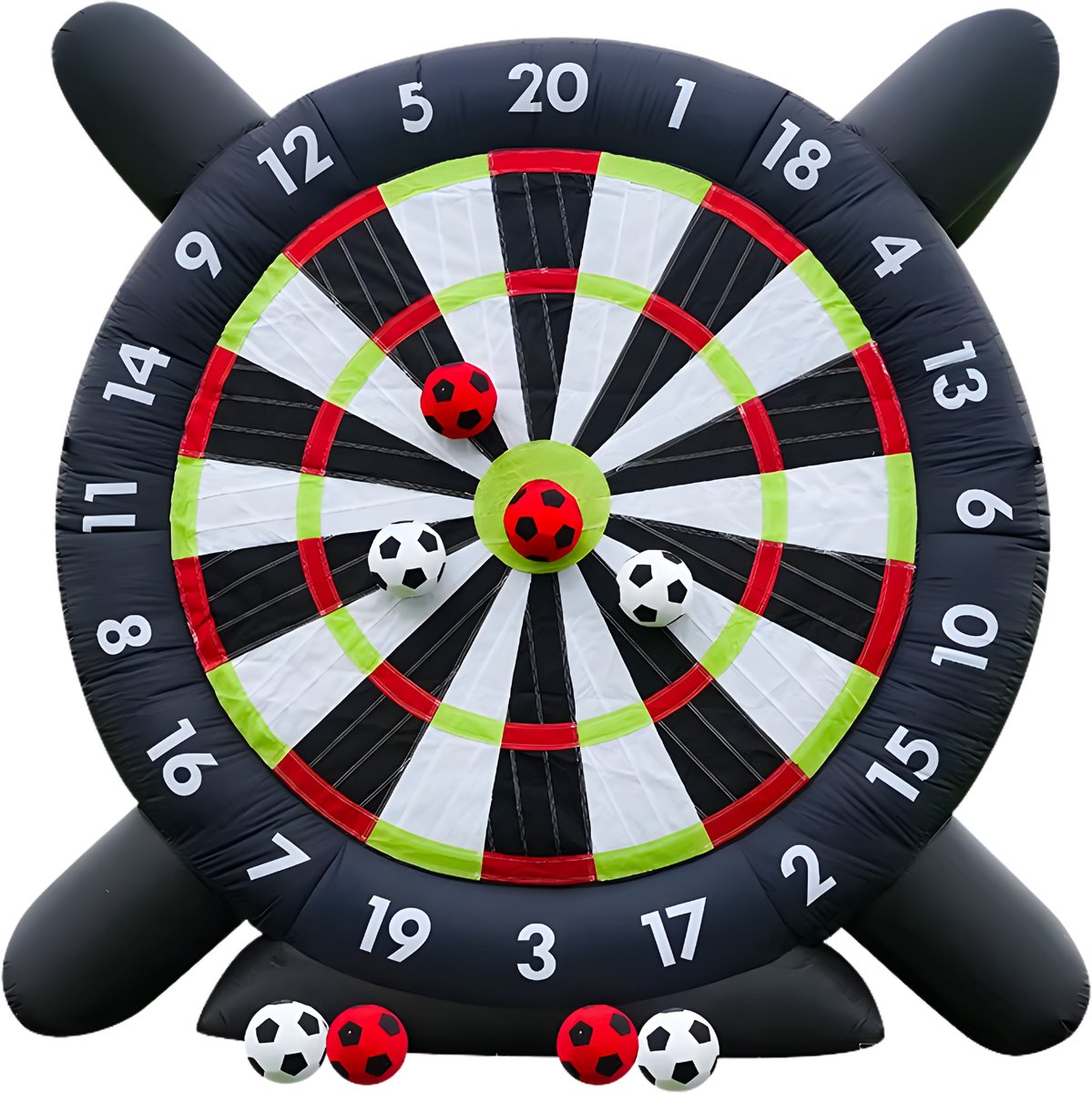 Gigantisch Opblaasbaar Voetbal Dartbord - Voor Kinderspeeltuin & Events - Inclusief 8 Voetballen - Hoge Kwaliteit - 3x3x1.4m