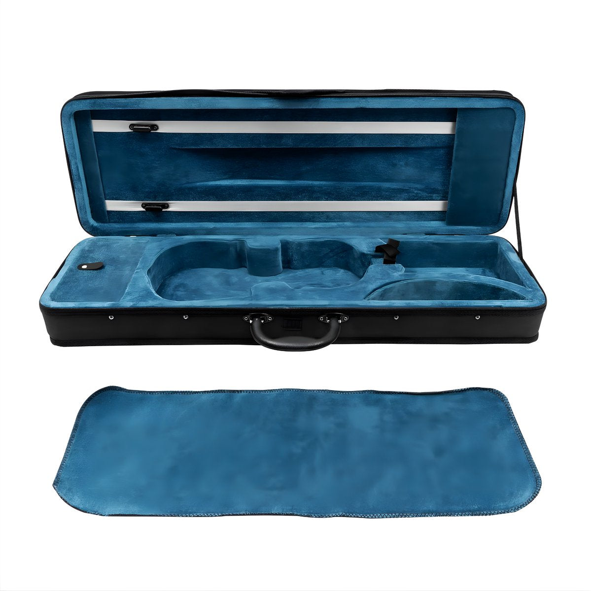 Vioolkoffer – Voor violisten voor transport en opslag – Zachte koffer met rugzakriem, handschoenen en vioolhandvat – Blauw, zachte voering