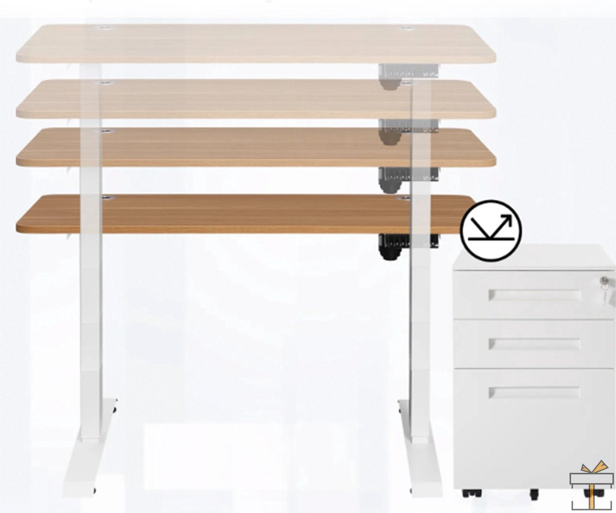 Sta of Zit Bureau - Elektrisch - In hoogte verstelbaar 72-116 cm - Bruin