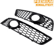 Mistlamp Grille Covers - Honingraat Zwart - Voor Audi A3 8P (2009-2012) - Voorbumper Accessoire