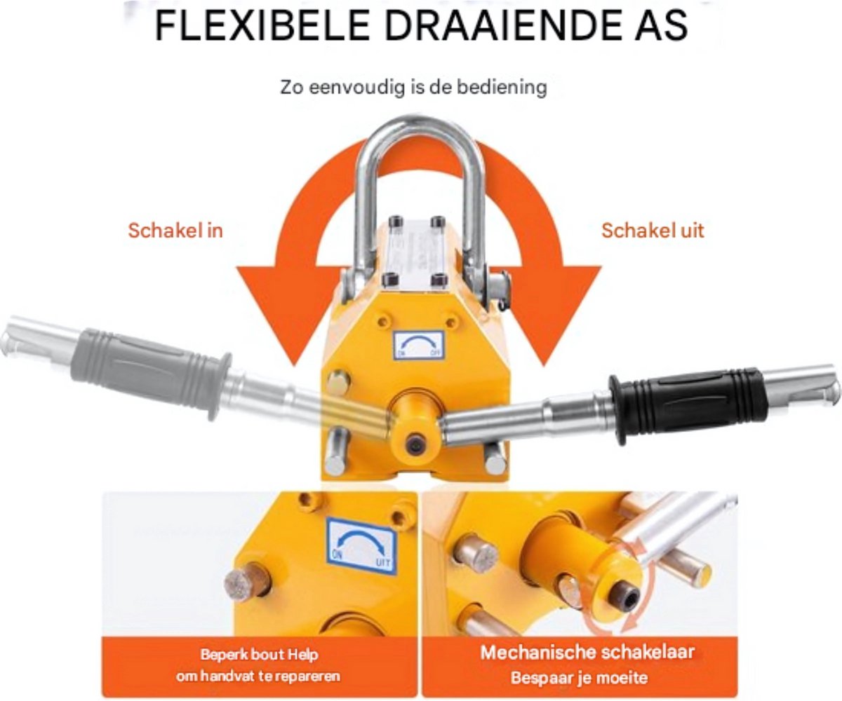Hefmagneet PRO - 1500KG Laadvermogen - 3750KG Trekkracht - Neodymium en staal