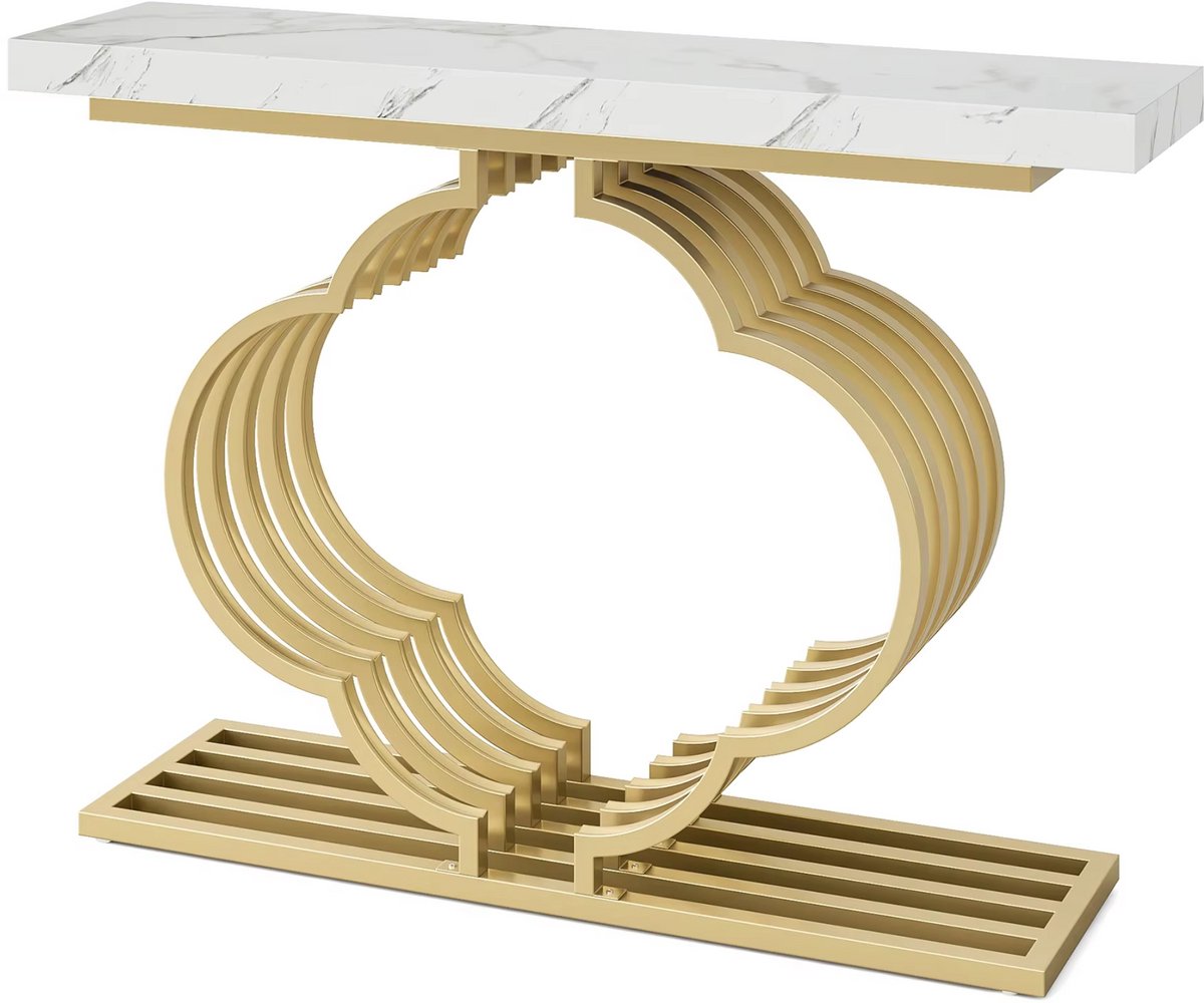 Console tafel Cloudy - Goud - Wandtafel - Sidetafel - Dressoir - Hout- Haltafel - Woonkamer of hal - 100cm