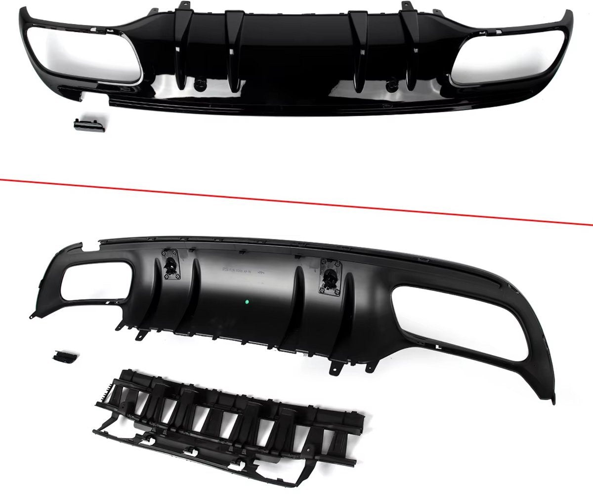 Diffuserkit Vistaro - Achterdiffuser met Uitlaattips - Voor Mercedes C-Klasse W205 Sedan AMG-Line (2014-2021) - Auto Accessoires