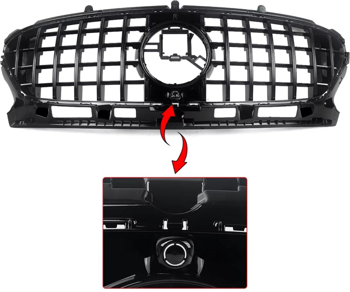 Voorbumper Grille - Voor Mercedes GLA-Klasse H247 (2020-2023) - Glanzend Zwart - GT Stijl - Auto Accessoires