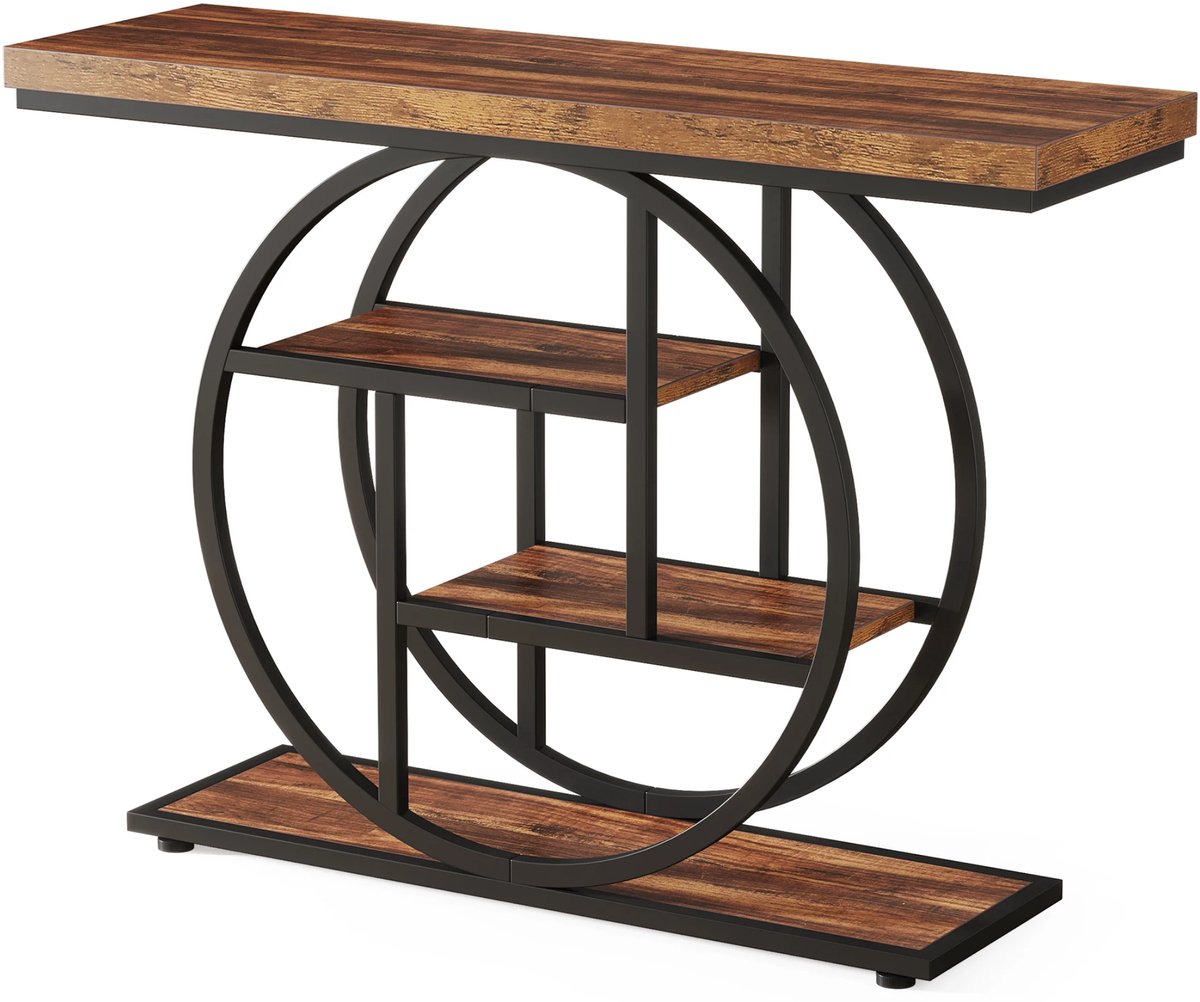 Consoletafel Novio - Sidetafel - Wandtafel - Haltafel - Zwart - Voor Hal of woonkamer of Gang - 100cm