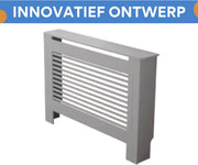 Grandiose Radiatorombouw - 111x92 cm - Ombouw rooster - Horizontale panelen - MDF - Stijlvol - Grijs
