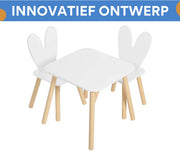 1 Set Kindertafel met 2 Stoelen - Voor Kinderactiviteitentafelset - Voor Eten, Schilderen, Leren en Lezen - Voor Kinderdagverblijf en Kleuterschool