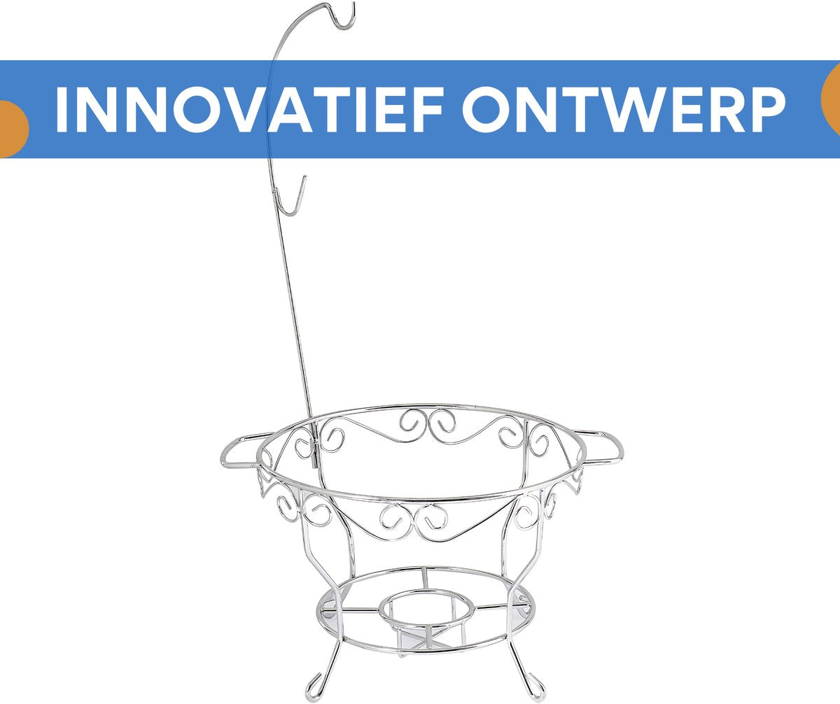 Ronde Buffetverwarmer - Chafing dish - Buffetwarmer - Warmhoudplaat - Warmhoudbakken - Voor Huizen, Restaurants & Foodtrucks - Roestvrij Staal