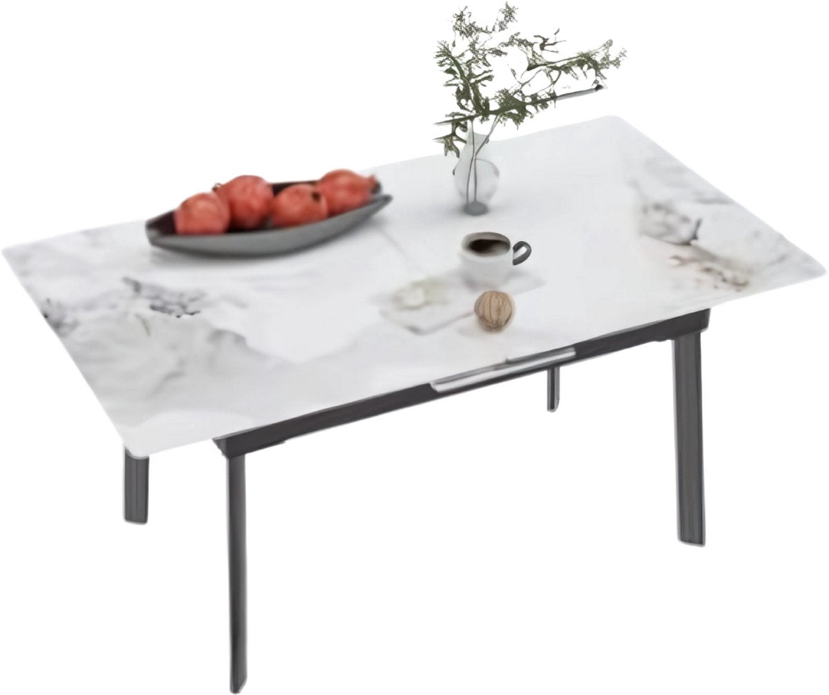 Eettafel Zenia - 4 tot 8 personen - Glossy jade - Uitschuifbaar - 130-160cm - Rechthoekig