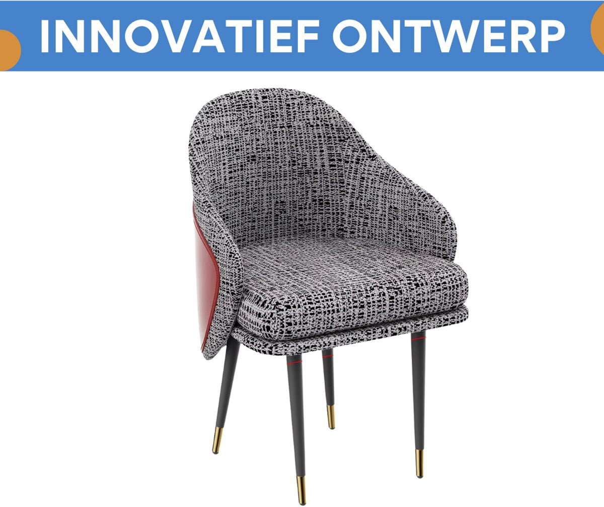 Moderne Eetkamerstoelen Milano - Set van 2 - Met Hoge Dichtheid Sponsschuim - Elegante Keuken- of Restaurantstoel - Lounge - Reddisch bruin