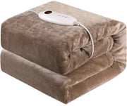 Elektrische deken 180x130 cm - Bruin - 1 persoons - Flanel - 6 standen - Wasbaar