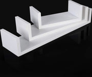 Zwevende Boekenplank - Wandplank voor tegen de muur - Set van 3 - Wandplanken - Wandrek - Fotoplank kinderkamer - Wit - Hout MDF