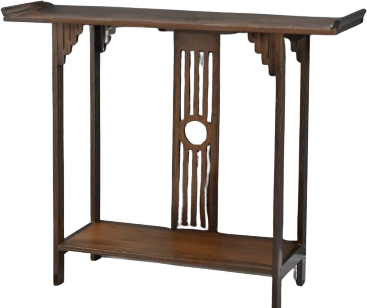 Consoletafel Fioren - Chinese consoletafel - Wandtafel met lades - Wit Marmerlook met goud - Haltafel - Sidetable - 82cm