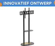 TV vloerstandaard Luxe Opulence - 40-75 inch - Zwart - Standaard beugel - Staand - Robuust - In hoogte verstelbaar - 40KG