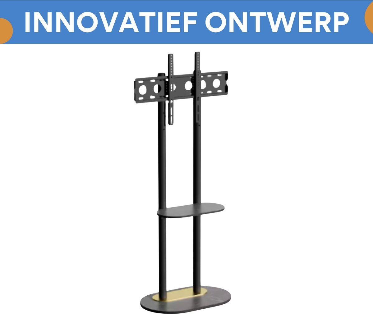 TV vloerstandaard Luxe Opulence - 40-75 inch - Zwart - Standaard beugel - Staand - Robuust - In hoogte verstelbaar - 40KG