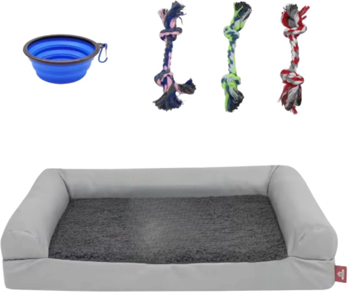 Hondenbench Tavien - 91cm - Hondenbed - Hondensofa - Hondenzetel - Wasbaar - Ook voor katten - Lichtgrijs