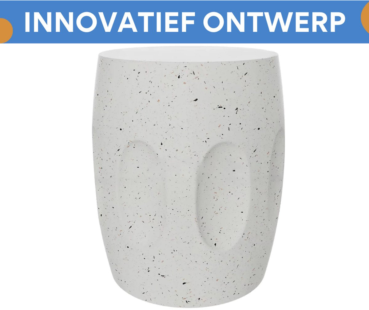 Betonnen Bijzettafel - Voor Tuin, Balkon of Woonkamer - Decoratief Accent met Faux Terrazzo - Lichtgewicht en Uniek Design