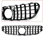 Voorbumper GT Grille - Voor Mercedes C217 S63/S65 AMG Coupé (2014-2017)- Chroom + Zwart - Auto Accessoires
