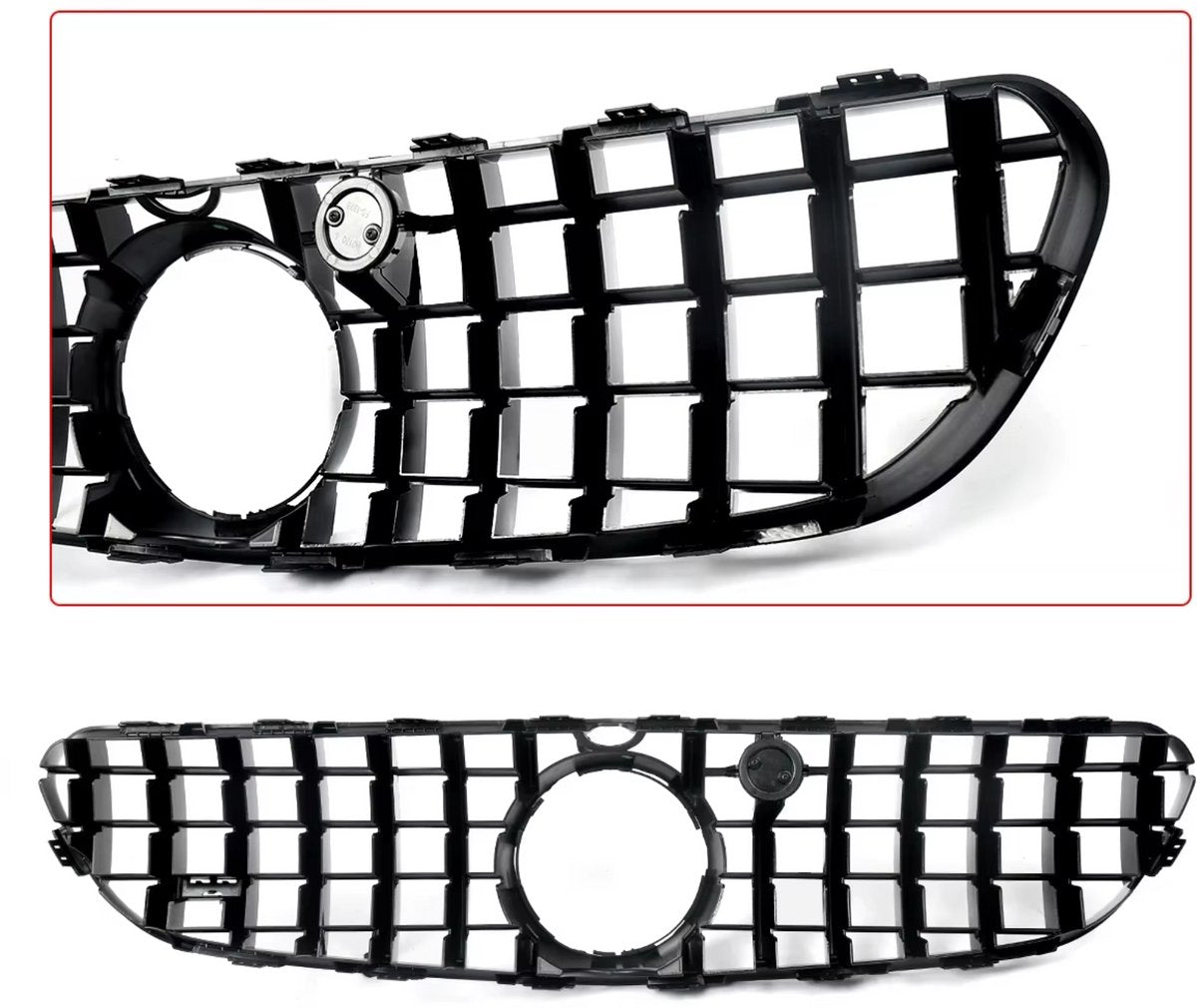 Voorbumper GT Grille - Voor Mercedes C217 S63/S65 AMG Coupé (2014-2017)- Chroom + Zwart - Auto Accessoires