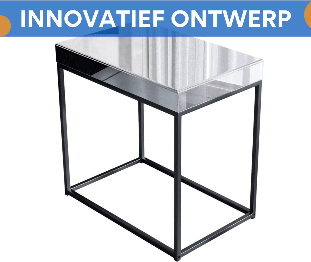 Bijzettafel deluxe - Nachtkastje - Voor Slaapkamer & Woonkamer - Spiegelend blad
