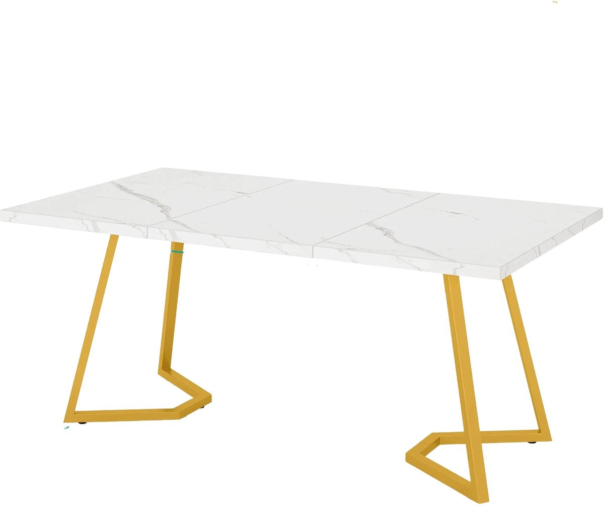 Moderne eetkamertafel Luvia - Woonkamer -Marmerlook Blad - 160cm