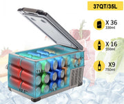 Happyment Auto Koelbox 35L - Mini Vriezer - 12V - Auto Koelkast - Elektrische mini Koelkast