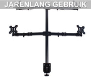 Monitor arm Quattro - Voor 4 schermen - Beugel - Voor kantoor en werkplek - Verstelbare bureausteun voor 4 schermen (10-27 inch) - Met universele basis