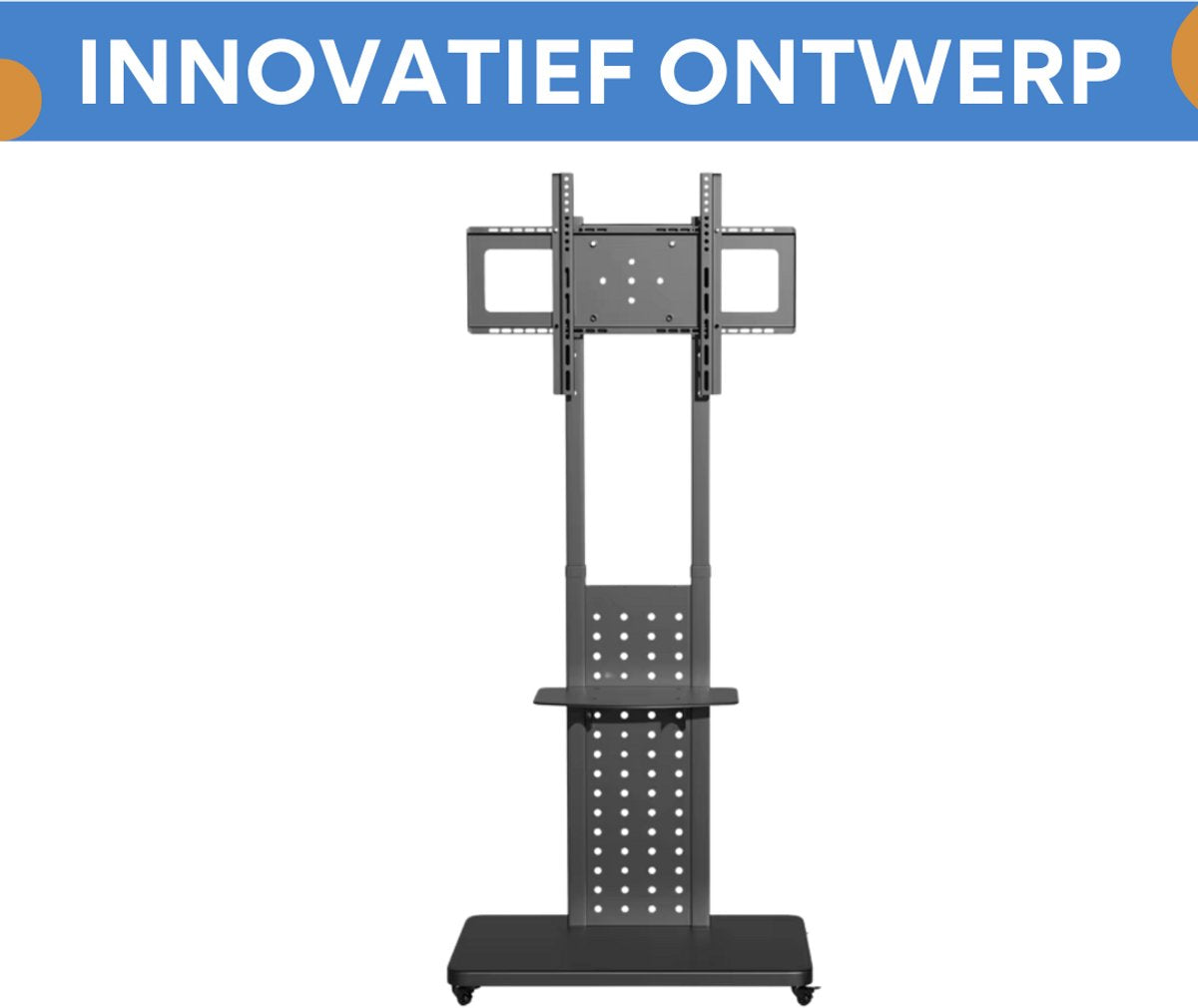 TV vloerstandaard verrijdbaar - Ook Verticaal - Voor 32"-65" inch - Standaard statief universeel - In hoogte Verstelbaar - Zwart
