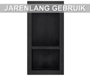 Douchenis - Wandnis - Inbouwnissen- Voor Badkamer & Douche - Zwart - 2 vakken - 41 × 81 cm