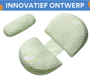 Ergonomisch zwangerschapskussen - Voor zijslapen - Body pillow - Zijslaapkussen - Voedingskussen - Verstelbaar - Groen