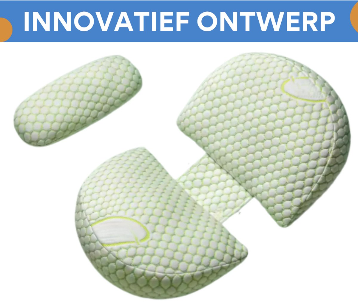 Ergonomisch zwangerschapskussen - Voor zijslapen - Body pillow - Zijslaapkussen - Voedingskussen - Verstelbaar - Groen