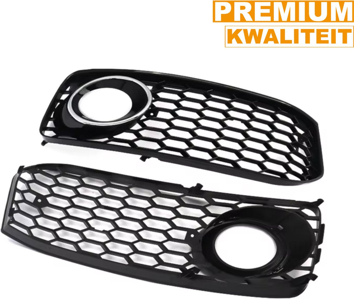 Grille - Voor Audi A5 S-Line/S5 B8 RS5 2008-2012 - Auto accessoires - Honingraat grille - Mistlichtroosters - Zwart/Chroom