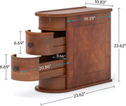 Vintage bijzettafel met lade - Massief hout - Voor slaapkamer of woonkamer - Nachtkastje