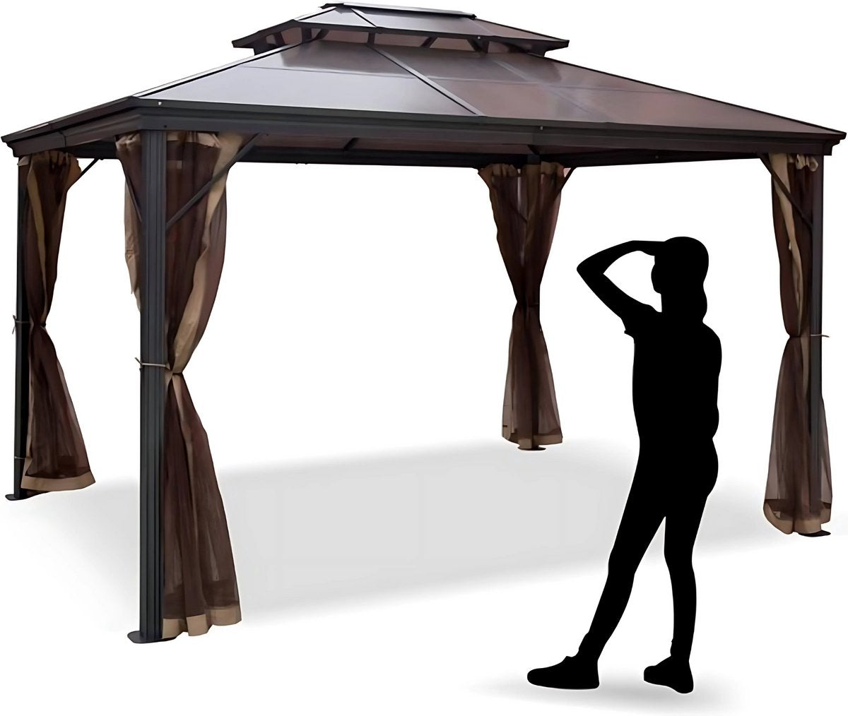 Luxe paviljoen - 3x3M - Weerbestendig - Prieel - Partytent - Gazebo - Pergola - Aluminium Frame - Polyester Doek