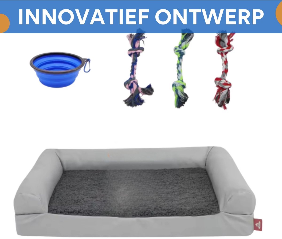 Hondenbench Valora - 76cm - Hondenbed - Hondensofa - Hondenzetel - Wasbaar - Ook voor katten - Lichtgrijs