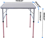 Opvouwbare Campingtafel 2,5ft - Klaptafel voor Picknick, Tuin & Eettafel - Verstelbare Hoogte - Draagbaar & Waterbestendig