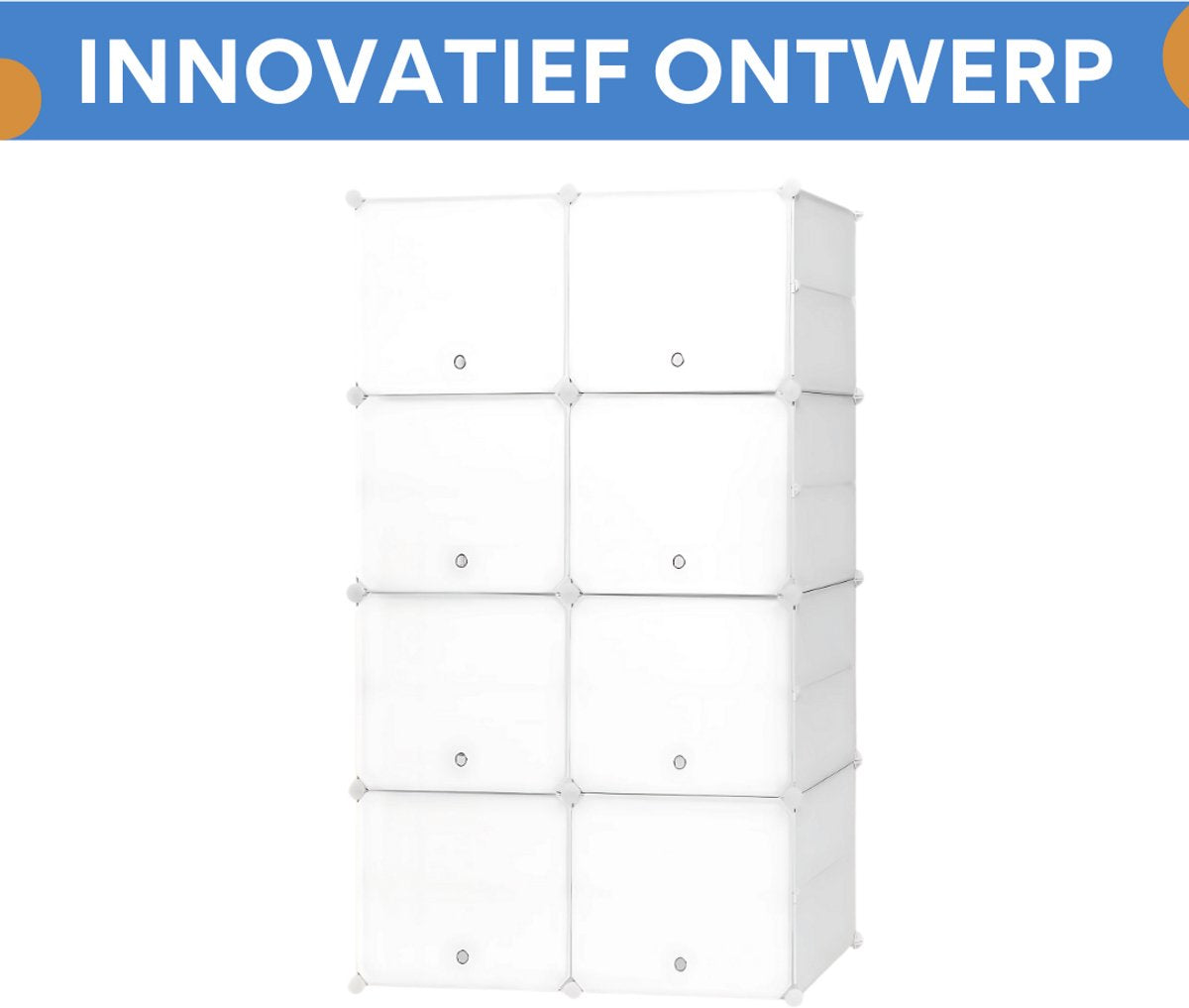 Schoenenkast - Voor Hal, Woonkamer of Slaapkamer - Schoenenrek met 8 Compartimenten - Ruimtebesparende Organizer - 94x144x36.5 cm