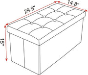 Collox Voetenbankje - Voetenkrukje - Opslagbankje - Poef - Bankje - Opbergdoos - Met afneembare deksel - Zitting gestoffeerd - Opvouwbaar - Donker grijs - 76x38x38 cm - Capaciteit 80 L